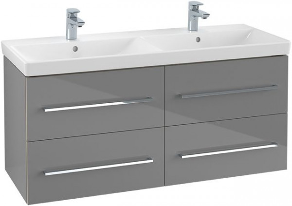 Villeroy and Boch Inset Basin Vanity Unit Avento 4 Drawers 1180x514x452mm Crystal Grey